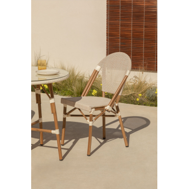 Set Van 2 Stapelbare Tuinstoelen In Textiel En Aluminium Brielle Bistro Gardenia Wit - Sklum