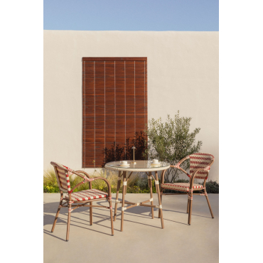 Brielle Bistro Ronde Tafelset Ø80 Cm En 2 Tuinstoelen Met Armleuningen In Synthetisch Rotan En Aluminium Solange Bistro - Sklum