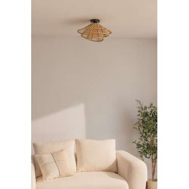 Taroucas Bamboe Plafondlamp Zwart – Natuurlijk Hout - Sklum