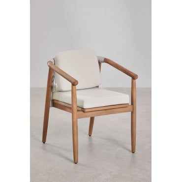 Pakket Van 2 Eetkamerstoelen Met Armleuningen In Eucalyptushout Aderyn Natuurlijk Hout - Sklum