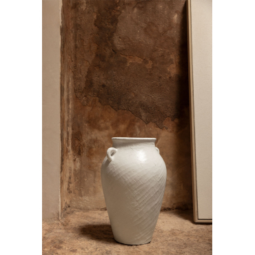 Keramieken Vaas Met Handvatten ↑37 Cm Garazi Wit - Sklum