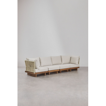 Dailin 4-delige Modulaire Bank Met 2 Hoekfauteuils In Acaciahout Acacia Bruin - Sklum