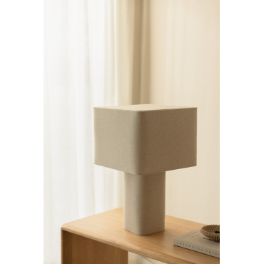 Tafellamp In Linnen Rivos Beige – Linnen - Sklum