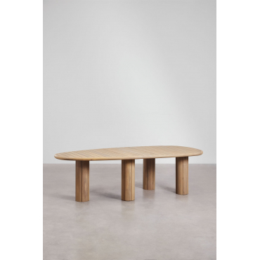 Danara Ovale Acaciahouten Eettafel Lichte Acaciekleur & ↔︎ 260 Cm - Sklum