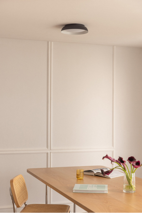 LED plafondlamp van staal Azanuy - Zwart