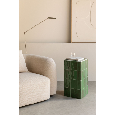 Vierkante Bijzettafel 30x30 Cm In Cement En Bongani Tegels Cactus Groen - Sklum