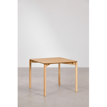 Eetkamertafel Vierkant 90x90 Cm In Mdf Met Eikenfineer Munden Eikenhout - Sklum