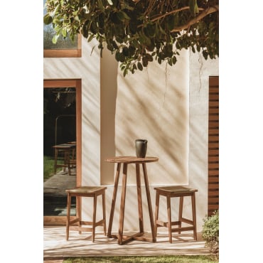 Ronde Hoge Tuintafel Ø70 Cm Van Acaciahout Magda Acacia Bruin - Sklum