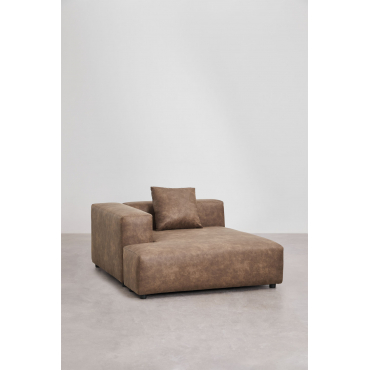 Linker Chaise Longue Module Met Kussen Voor Modulaire Bank Bruna Bruin Koffie Suède - Sklum