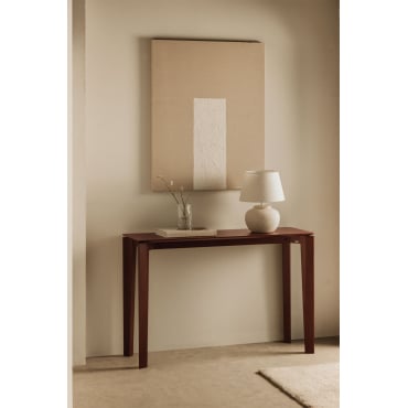 Rechthoekige Console 120x40 Cm In Mdf Met Tanzania Notenfineer Marrón Nogal Oscuro - Sklum