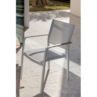 Stapelbare Aluminium Tuinstoel Archer Gardenia Wit - Sklum