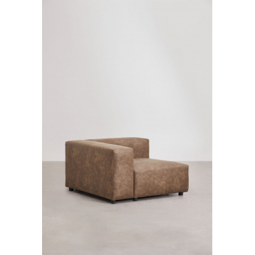 Linker Hoekmodule (115x113 Cm) Met Hoge Armleuning Voor Modulaire Bank Bruna Bruin Koffie Suède - Sklum