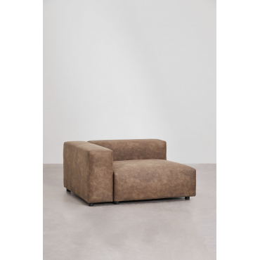 Linker Hoekmodule (135x113 Cm) Met Hoge Armleuning Voor Modulaire Bank Bruna Bruin Koffie Suède - Sklum