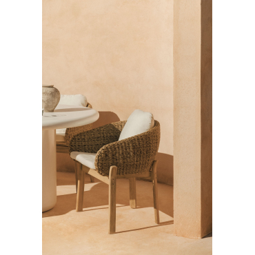 Set Van 2 Leilan Tuinstoelen Met Armleuningen In Acaciahout En Synthetisch Rotan Acacia Bruin - Sklum