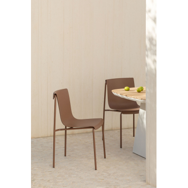 Set Van 4 Ismene Polypropyleen Tuinstoelen Bruin – Karamel - Sklum