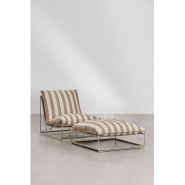 Tuinset Met Fauteuil En Omvormbare Poef Amaro Tapioca Beige - Bruin - Mokka - Sklum