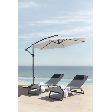 Parasol In Stof En Staal (ø295 Cm) Gerran Gardenia Wit - Sklum