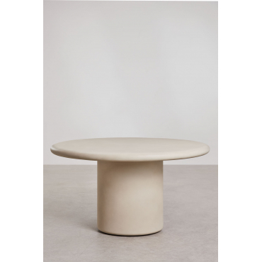 Namara Ronde Cementen Tuintafel Ø140 Cm & Tapioca Beige - Sklum