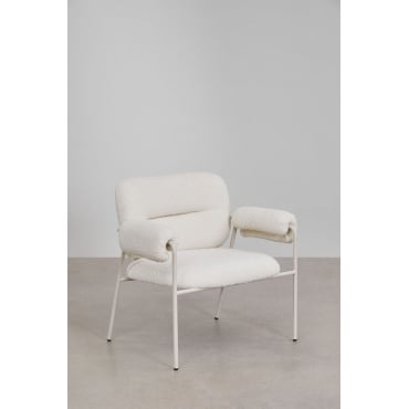 Pakket Van 2 Hanko Bouclé Stoffen Fauteuils Bouclé Wit - Sklum