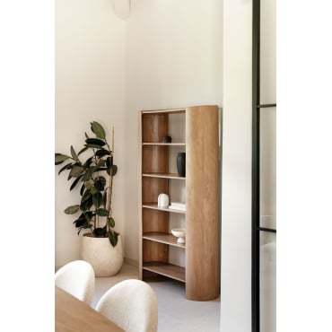 Sidney Mangohouten Plankenkast 110x190 Cm Met 6 Planken Mangohout - Sklum