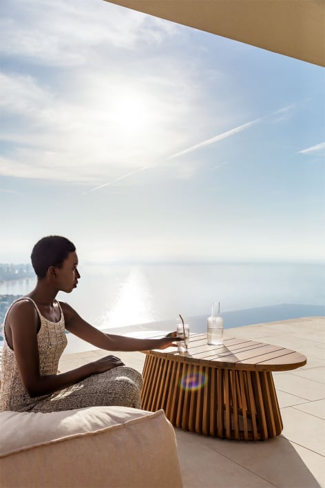 Ovalen tuintafel 120x65 cm van acaciahout Mura