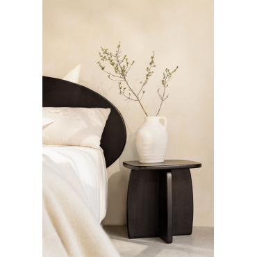 Set Van 2 Nachtkastjes 45x45 Cm In Agathe Mangohout Gewoon Zwart - Sklum