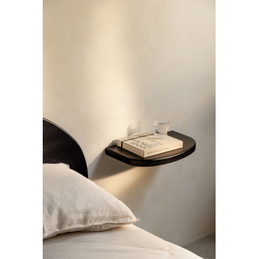 Set Van 2 Zwevende Nachtkastjes 45x25 Cm In Agathe Mangohout Gewoon Zwart - Sklum