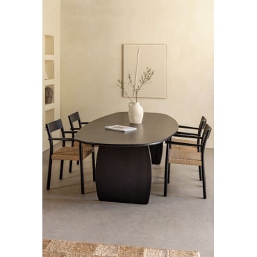 Ovale Eettafel 260x120 Cm In Agathe Mangohout Gewoon Zwart - Sklum