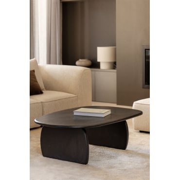 Ovale Salontafel 110x70 Cm In Agathe Mangohout Gewoon Zwart - Sklum