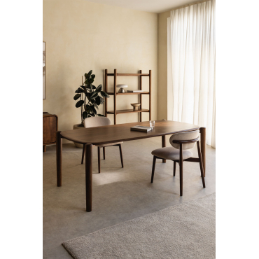 Rechthoekige Eettafel 200x90 Cm Van Mangohout Gina Donker Handvat Hout - Sklum