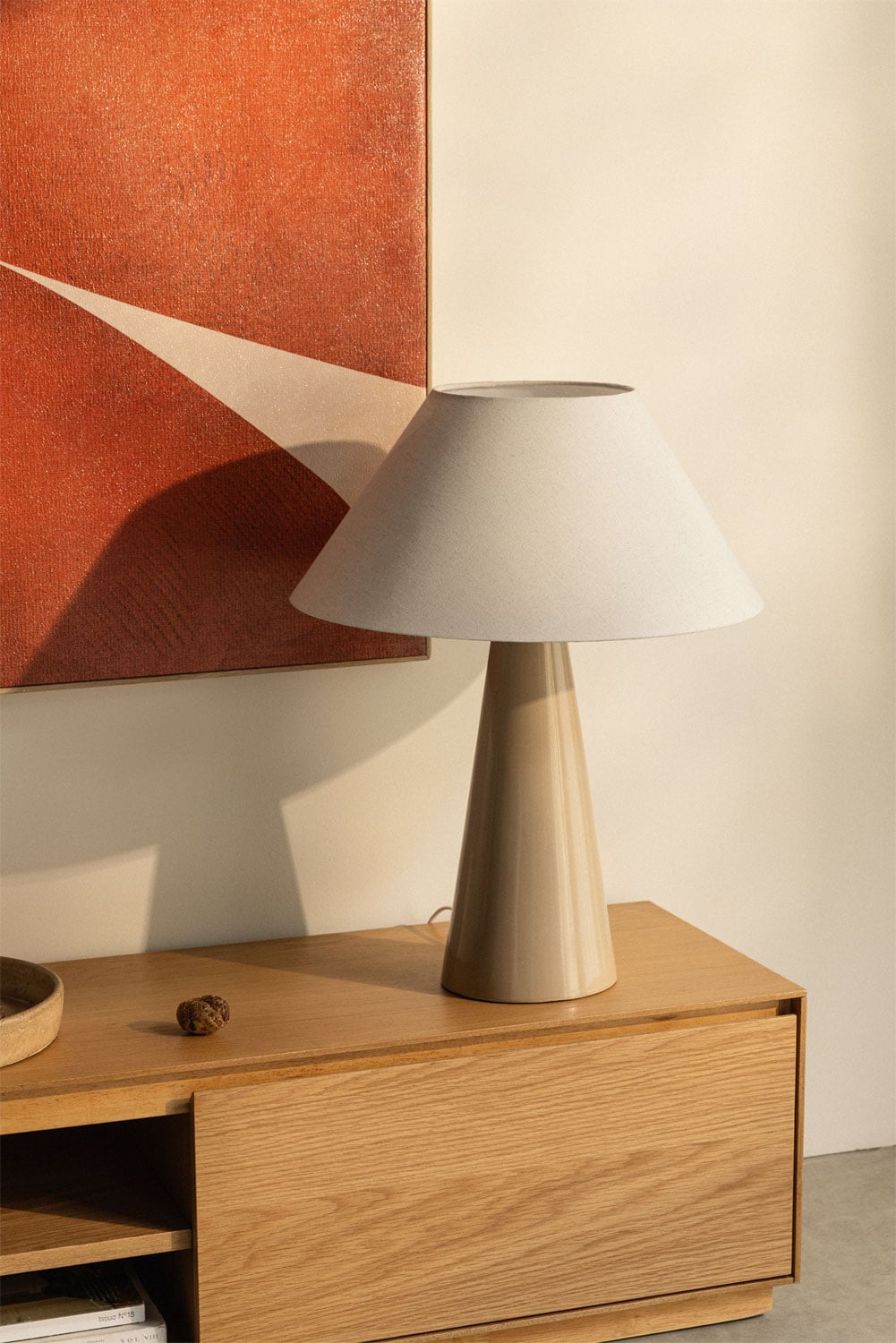 Japandi tafellamp zwart met bruin touw - Smilla