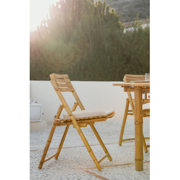 Set Van 2 Opvouwbare Bamboe Tuinstoelen Nelida Bamboe & Geen Kussen - Sklum