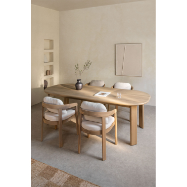 Eettafel Rechthoekig 240x100 Cm In Acaciahout Uleno Lichte Acaciekleur - Sklum