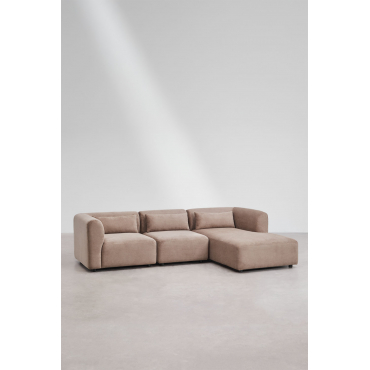 Fogler 3-delige Modulaire Chaise Longue-bank Rechts Corduroy Kameelbruin - Sklum