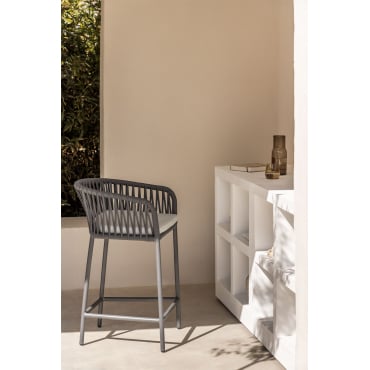 Pakket Van 4 Arhiza Tuinstoelen Grijs – Grafiet & ↑65 Cm - Sklum