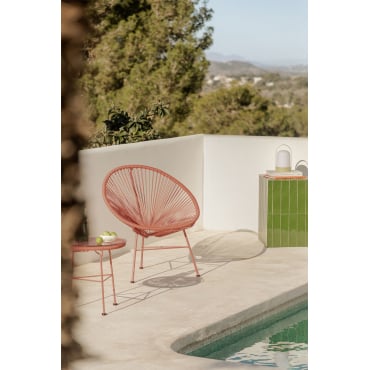 Nieuwe Acapulco Tuinstoel In Staal En Synthetisch Wicker Rode Dakpan - Sklum