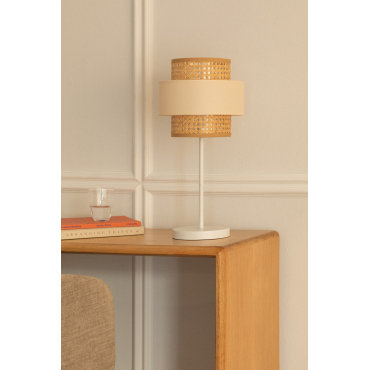 Rotan Tafellamp Satu Beige – Linnen - Sklum