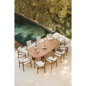 Ovale Tafelset ↔︎260 Cm Danara En 10 Tuinstoelen In Acaciahout Elmina Acacia Bruin - Sklum