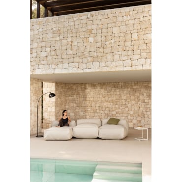 Dojans 3-delige Modulaire Tuin Chaise Longue Bank Beige - Semoline - Sklum