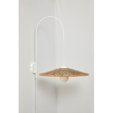 Sopant Wandlamp In Ijzer En Synthetisch Rotan Wit & ↑65 Cm - Sklum