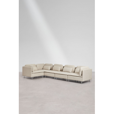 Oriol 5-delige Modulaire Hoekbank Stof Crème Beige - Sklum