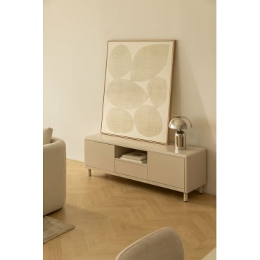Michigan Stalen Tv-standaard Tapioca Beige & ↔︎ 150 Cm - Sklum