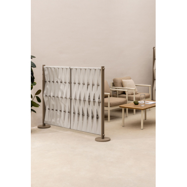 Tuinscherm Van Aluminium En Touw Tunas Beige – Crème & 160 X 120 Cm - Sklum