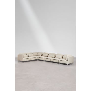 Oriol 7-delige Modulaire Hoekbank Stof Crème Beige - Sklum