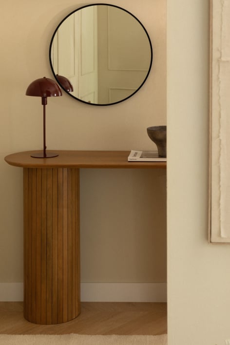 Ronde wandspiegel Ø50 cm in ijzer Alnie