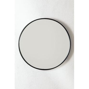 Ronde Wandspiegel Ø50 Cm Voor Badkamer In Ijzer Alnie Zwart - Sklum