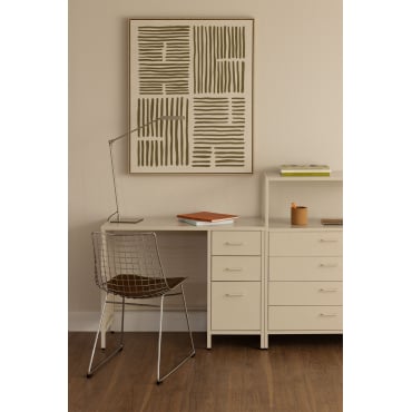 Janine Steel Bureau Tapioca Beige - Sklum