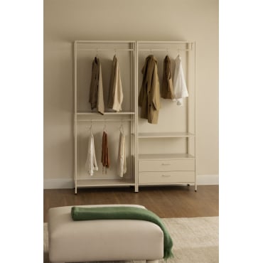 Janine 2-delige Open Modulaire Kledingkast Met Lades Tapioca Beige - Sklum