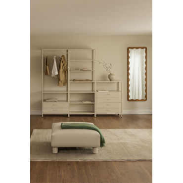 Janine 3-delige Open Modulaire Kledingkast Met Stalen Lades Tapioca Beige - Sklum