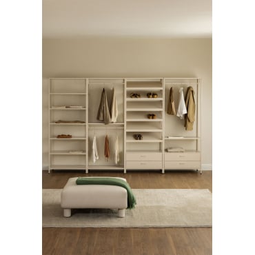 Janine 4-delige Open Modulaire Kledingkast Met Stalen Planken Tapioca Beige - Sklum